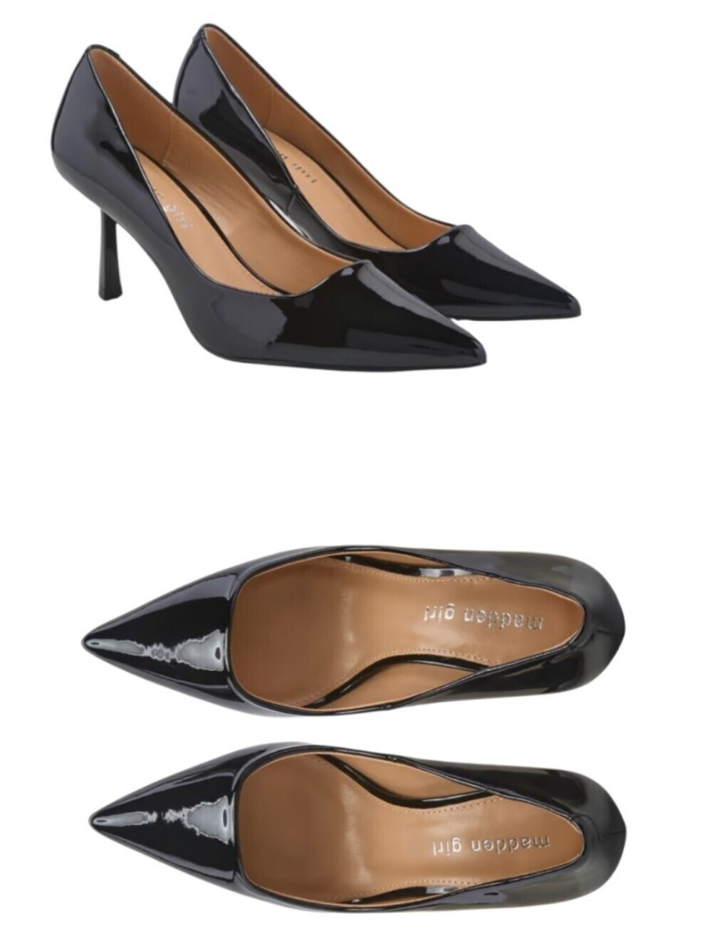 Madden Girl Brynn Black Patent Pointed Toe Pump Heels Size 7.5 - Picture 2 of 11